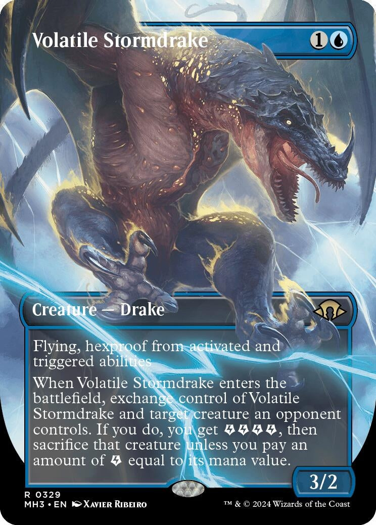 Image for Volatile Stormdrake (Borderless) (329) (MH3) - Magic: The Gathering