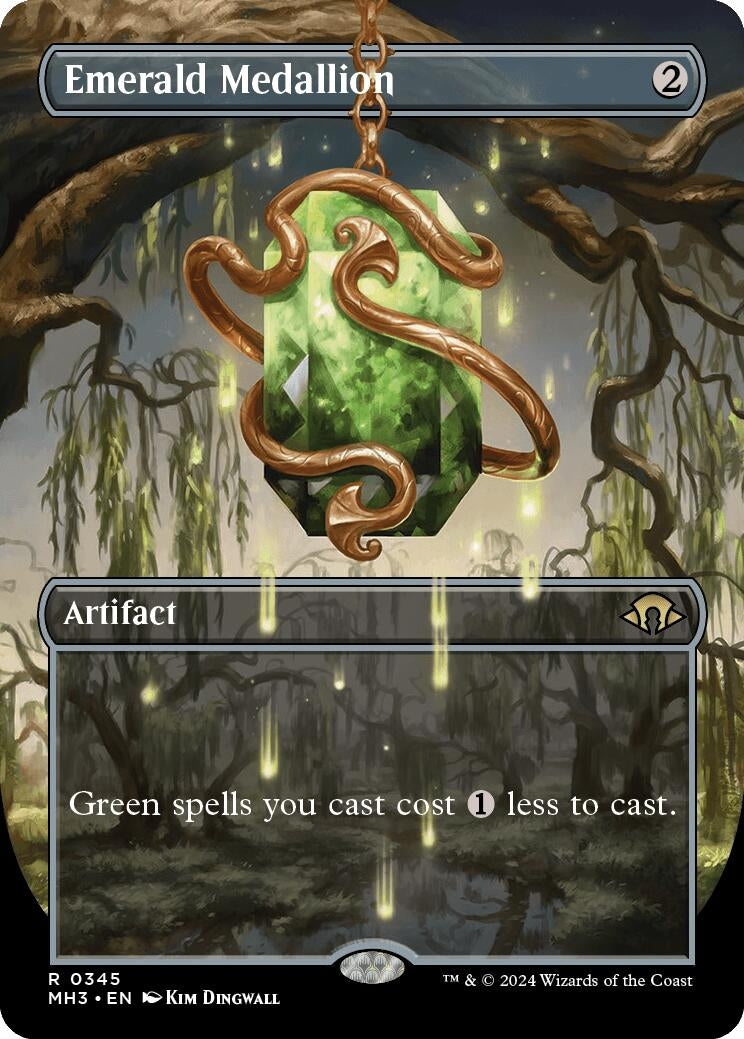Image for Emerald Medallion (Borderless) (345) (MH3) - Magic: The Gathering