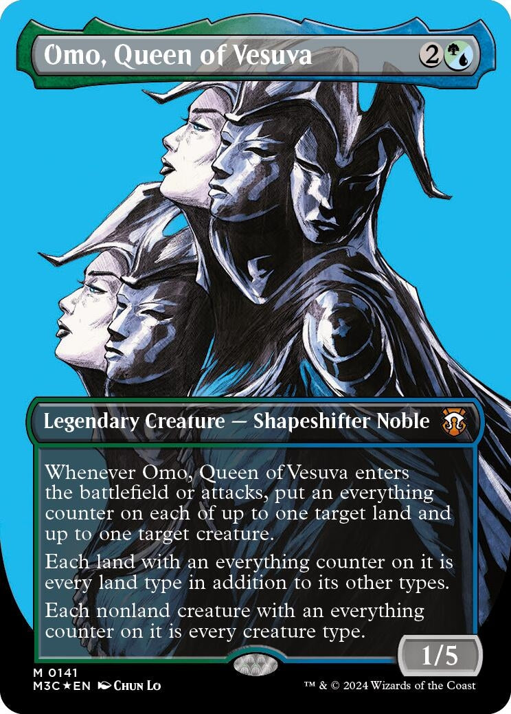 Image for Omo, Queen of Vesuva (Borderless) (Ripple Foil) (141) (M3C) - Magic: The Gathering