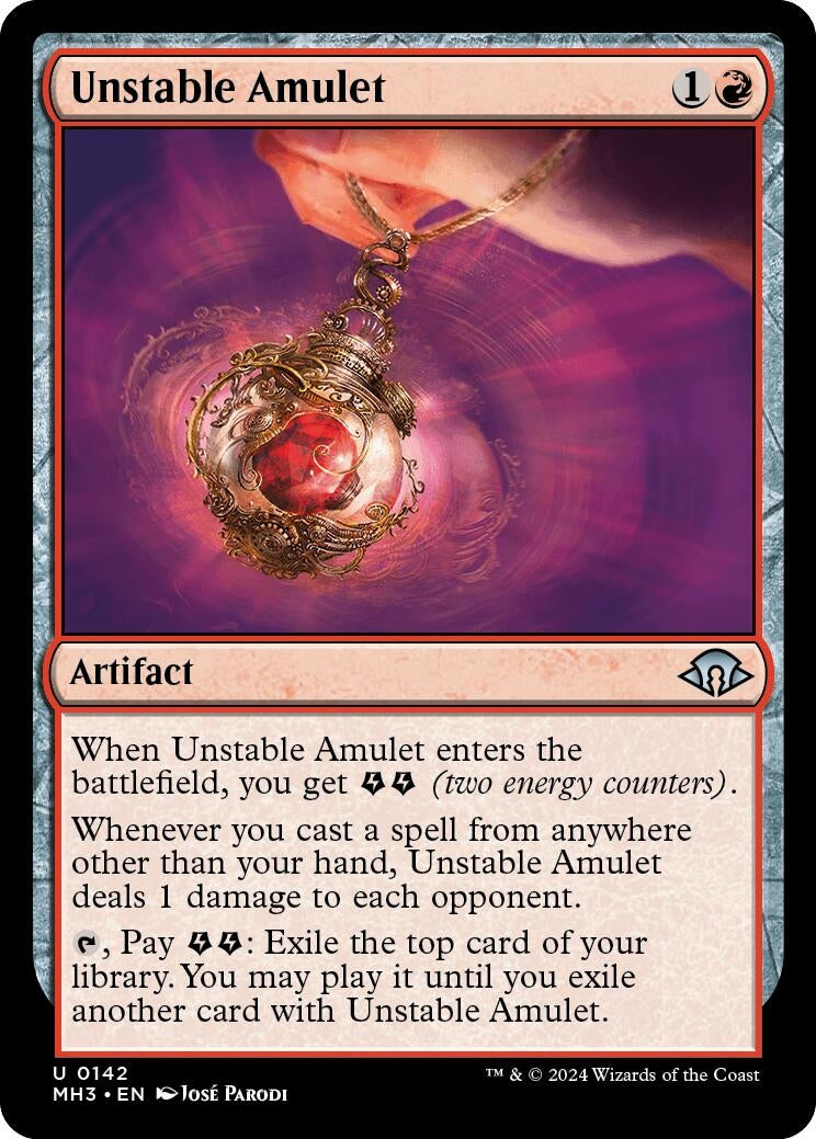 Image for Unstable Amulet (142) (MH3) - Magic: The Gathering
