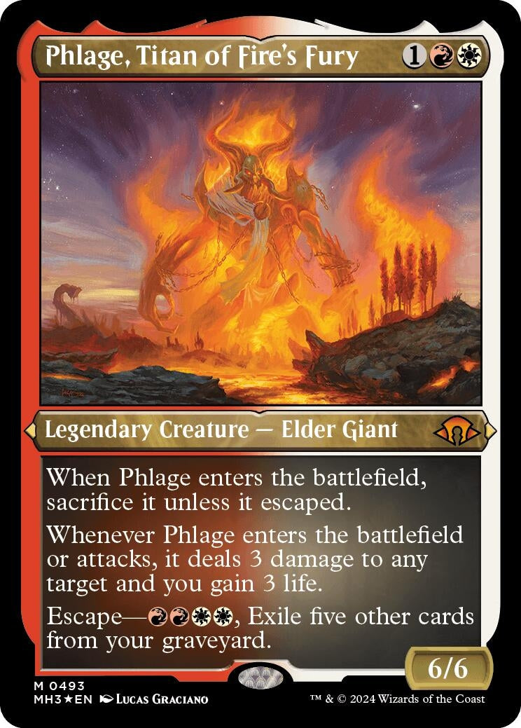 Image for Phlage, Titan of Fire's Fury (Foil Etched) (493) (MH3) - Magic: The Gathering