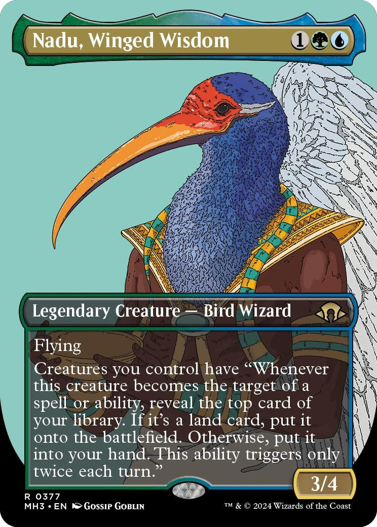 Image for Nadu, Winged Wisdom (Borderless) (377) (MH3) - Magic: The Gathering