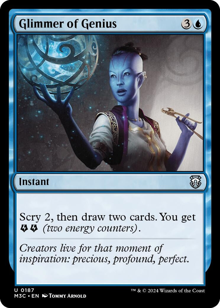 Image for Glimmer of Genius (Ripple Foil) (187) (M3C) - Magic: The Gathering