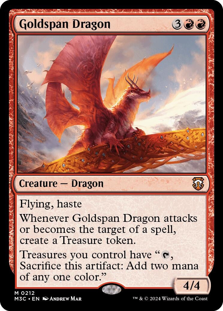 Image for Goldspan Dragon (Ripple Foil) (212) (M3C) - Magic: The Gathering