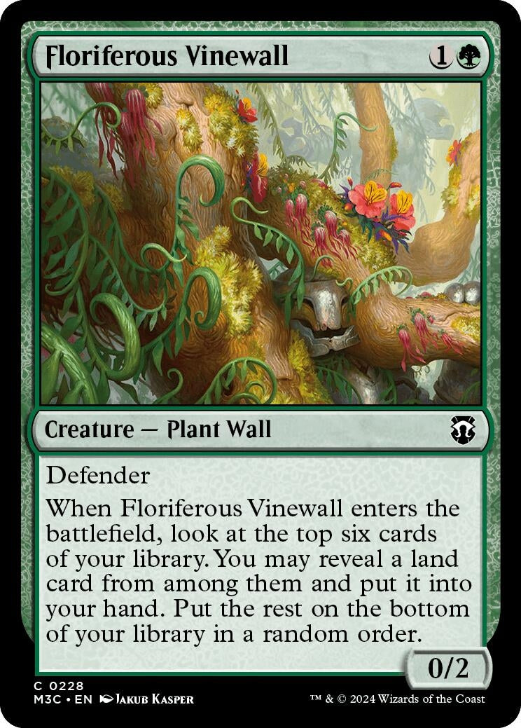 Image for Floriferous Vinewall (228) (M3C) - Magic: The Gathering