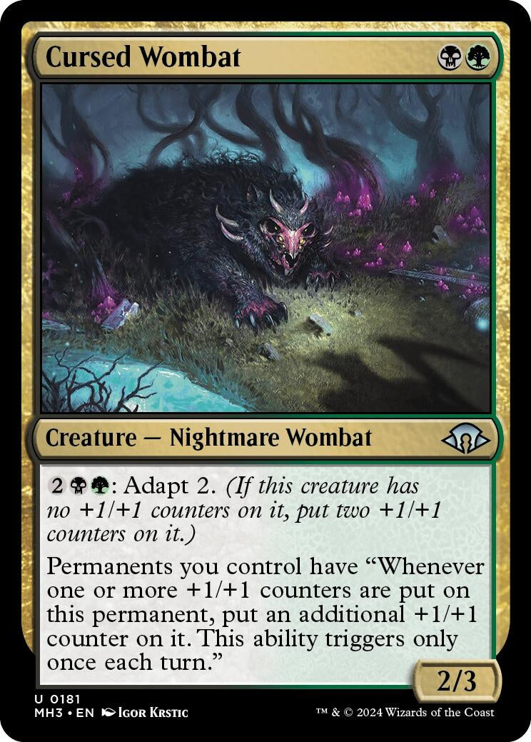 Image for Cursed Wombat (181) (MH3) - Magic: The Gathering
