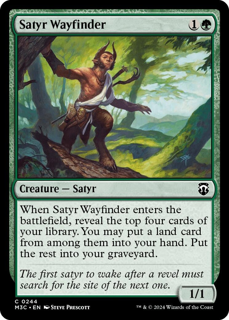 Image for Satyr Wayfinder (Ripple Foil) (244) (M3C) - Magic: The Gathering