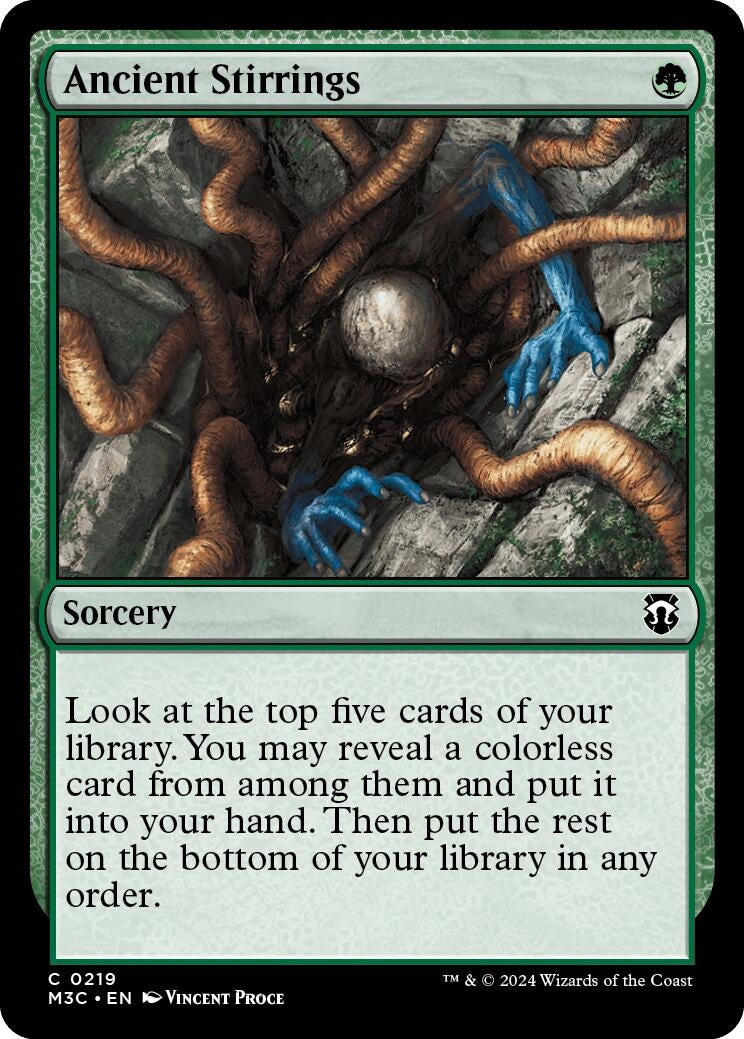 Image for Ancient Stirrings (Ripple Foil) (219) (M3C) - Magic: The Gathering