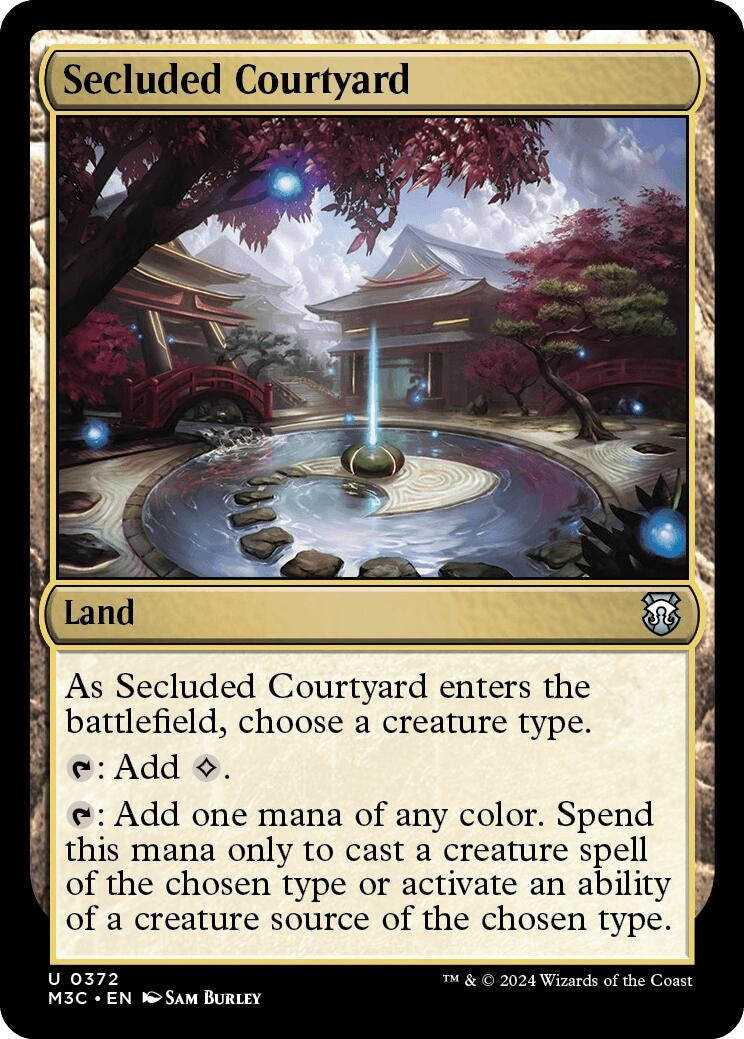 Image for Secluded Courtyard (Ripple Foil) (372) (M3C) - Magic: The Gathering