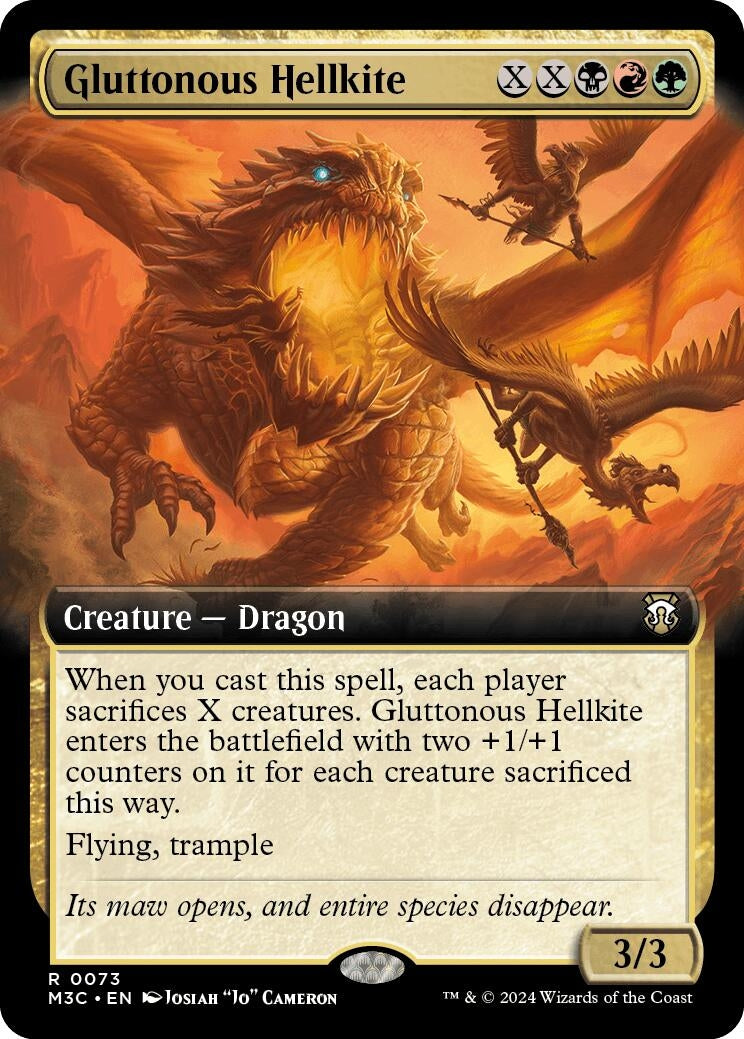 Image for Gluttonous Hellkite (Extended Art) (Ripple Foil) (73) (M3C) - Magic: The Gathering