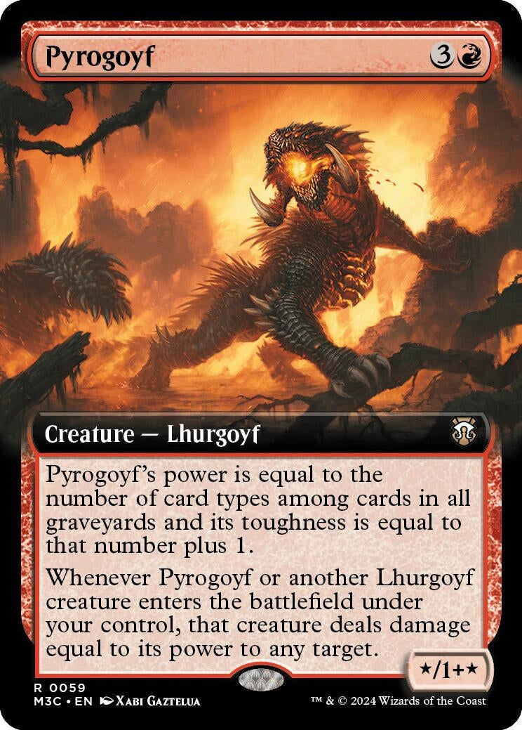 Image for Pyrogoyf (Extended Art) (59) (M3C) - Magic: The Gathering