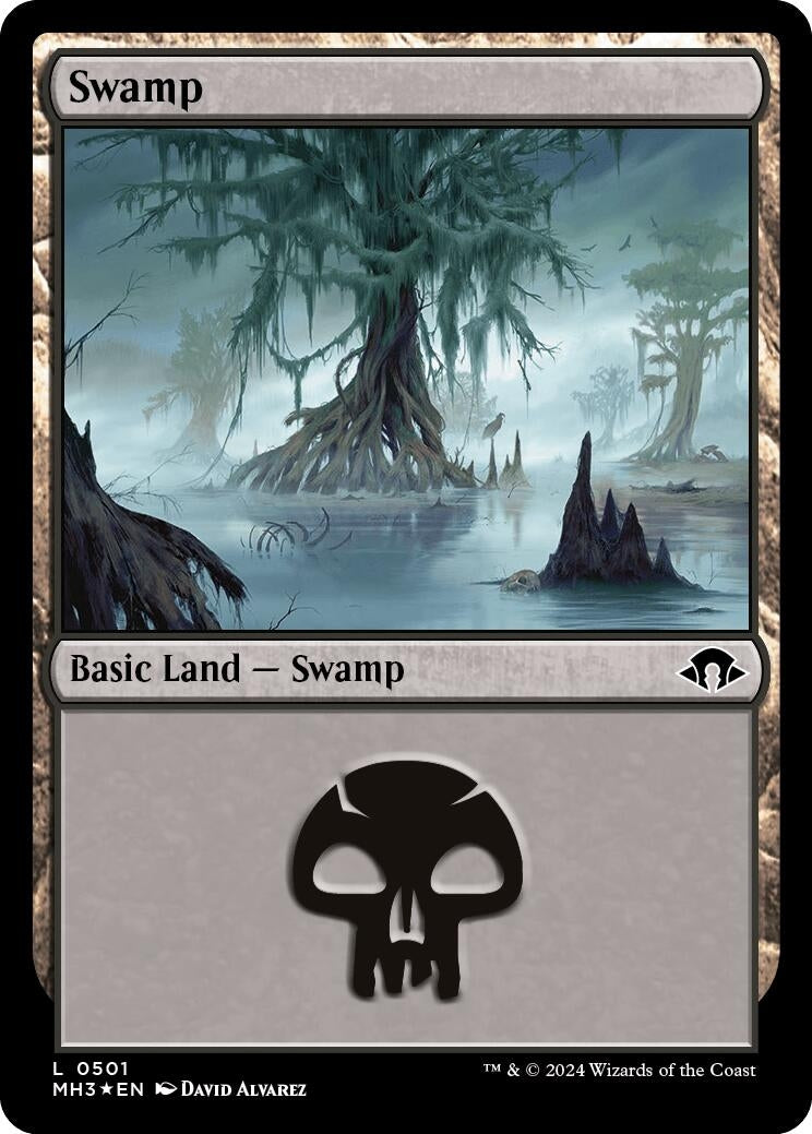 Image for Swamp (0501) (Ripple Foil) (501) (MH3) - Magic: The Gathering