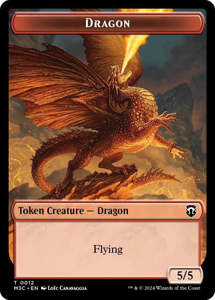 Image for Dragon // Copy Double-Sided Token (12 // 1) (M3C) - Magic: The Gathering