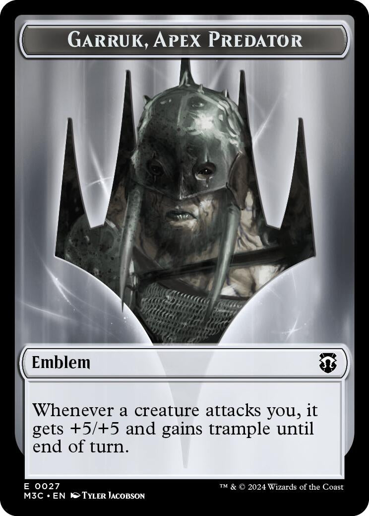 Image for Emblem - Garruk, Apex Predator // Saproling Double-Sided Token (27 // 21) (M3C) - Magic: The Gathering