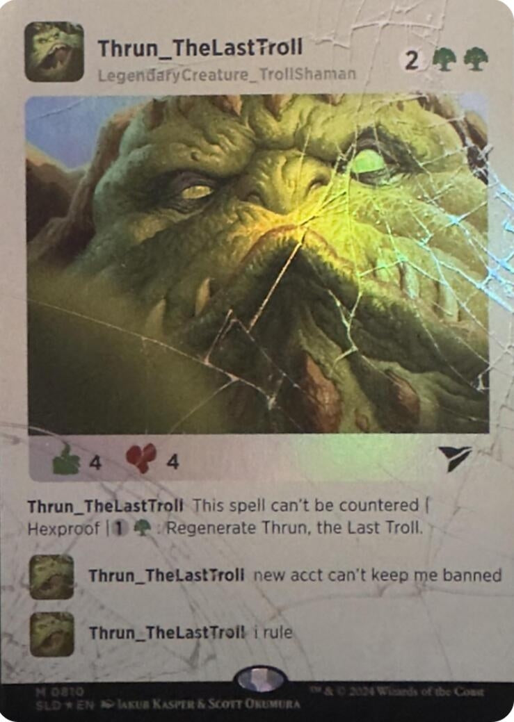 Image for Thrun, the Last Troll (Rainbow Foil) (810) (SLD) - Magic: The Gathering
