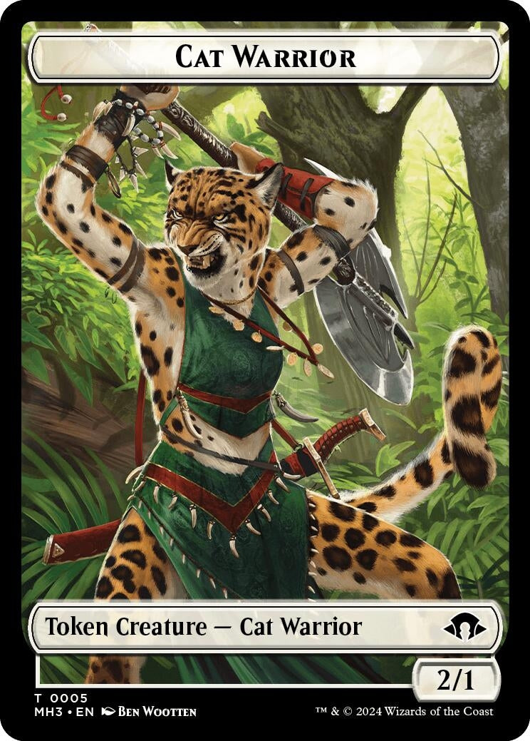 Image for Cat Warrior Token (5) (MH3) - Magic: The Gathering