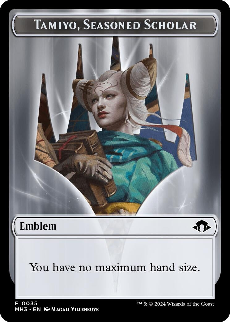 Image for Emblem - Tamiyo, Seasoned Scholar // Energy Reserve Double-Sided Token (35 // 36) (MH3) - Magic: The Gathering