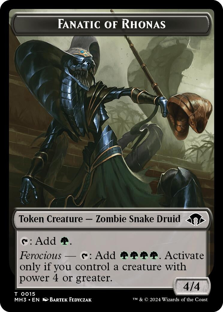 Image for Fanatic of Rhonas // Energy Reserve Double-Sided Token (15 // 36) (MH3) - Magic: The Gathering