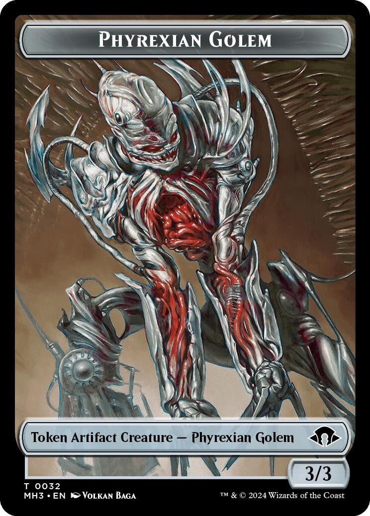 Image for Phyrexian Golem // Energy Reserve Double-Sided Token (32 // 36) (MH3) - Magic: The Gathering