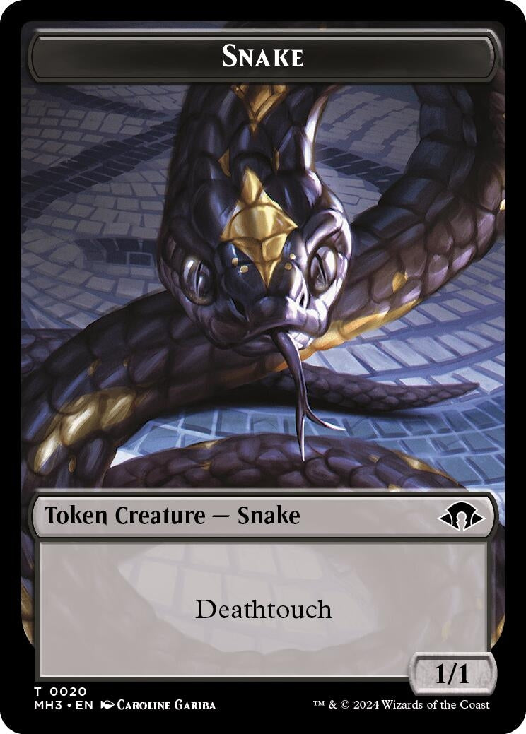 Image for Snake // Energy Reserve Double-Sided Token (20 // 36) (MH3) - Magic: The Gathering
