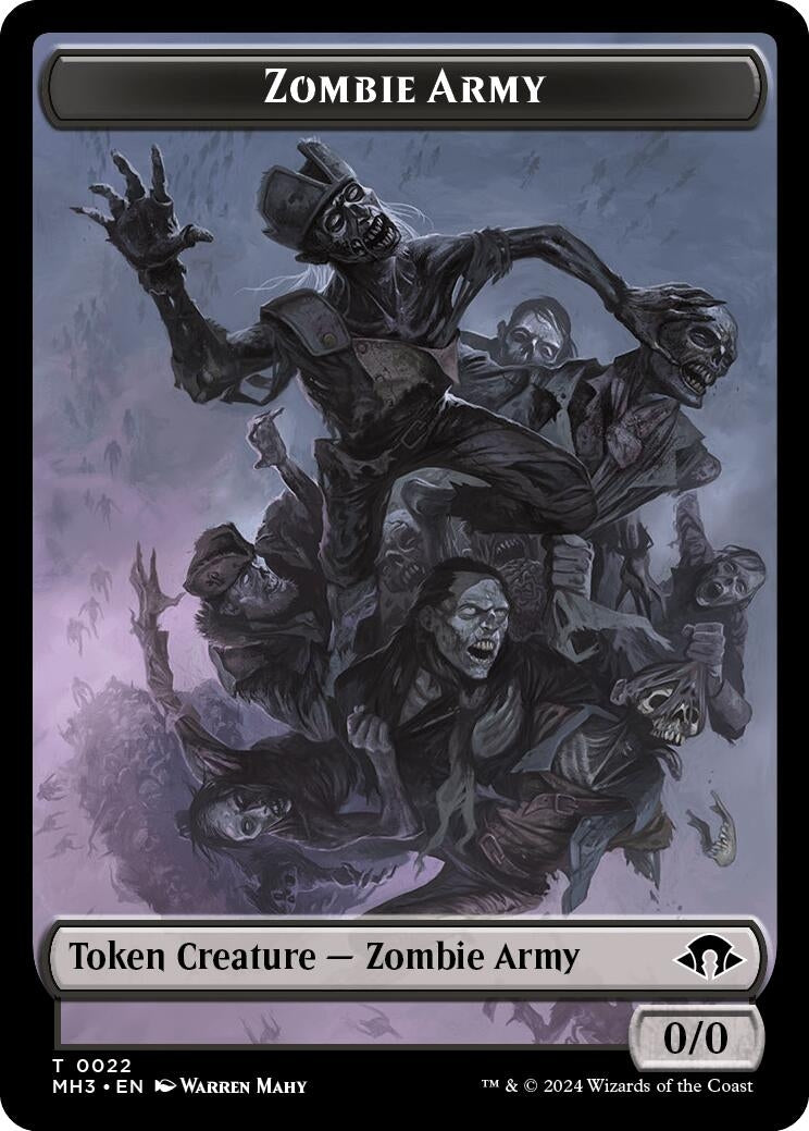 Image for Zombie Army // Energy Reserve Double-Sided Token (22 // 36) (MH3) - Magic: The Gathering