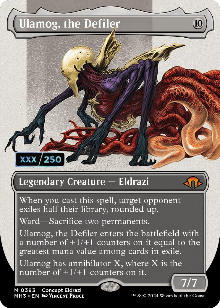 Image for Ulamog, the Defiler (Borderless) (Serial Numbered) (383) (MH3) - Magic: The Gathering