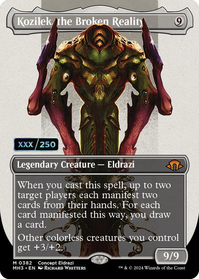 Kozilek, the Broken Reality (Borderless) (Serial Numbered) (382) (MH3)