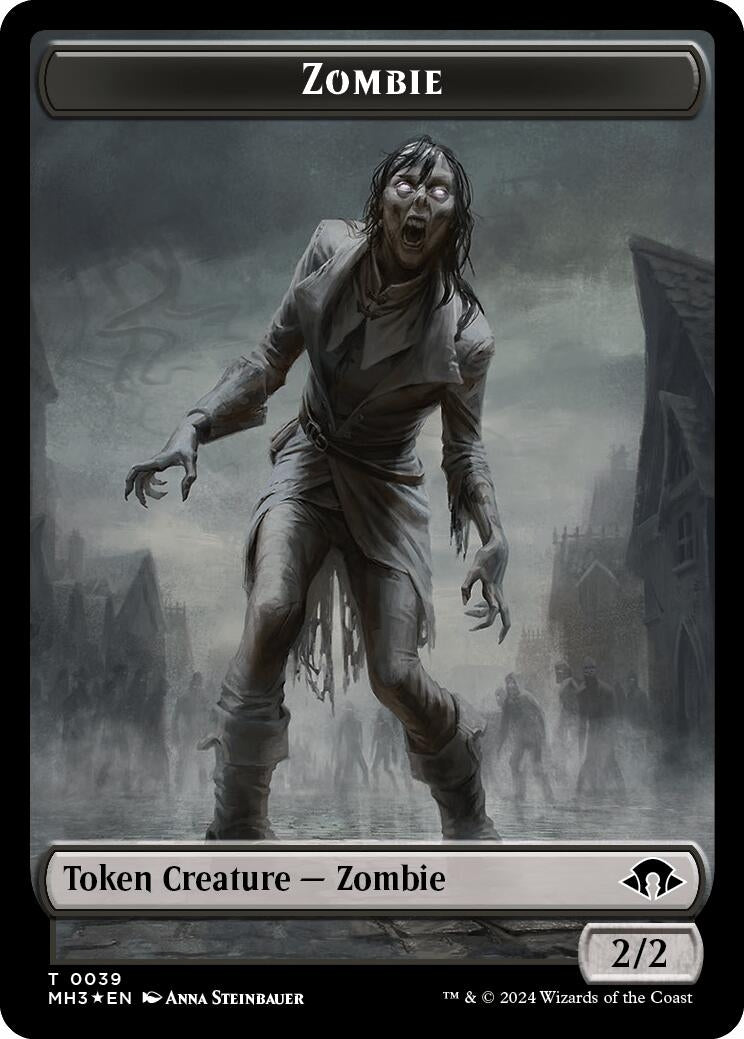 Image for Zombie (Ripple Foil) // Elephant Double-Sided Token (39 // 18) (M3C) - Magic: The Gathering