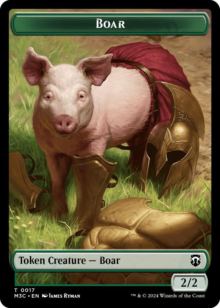Image for Boar (Ripple Foil) // Forest Dryad Double-Sided Token (17 // 19) (M3C) - Magic: The Gathering