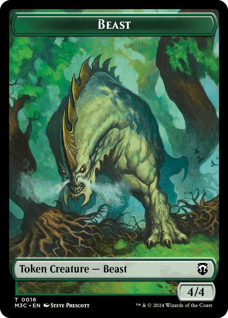 Image for Beast (0016) (Ripple Foil) // Copy Double-Sided Token (16 // 1) (M3C) - Magic: The Gathering