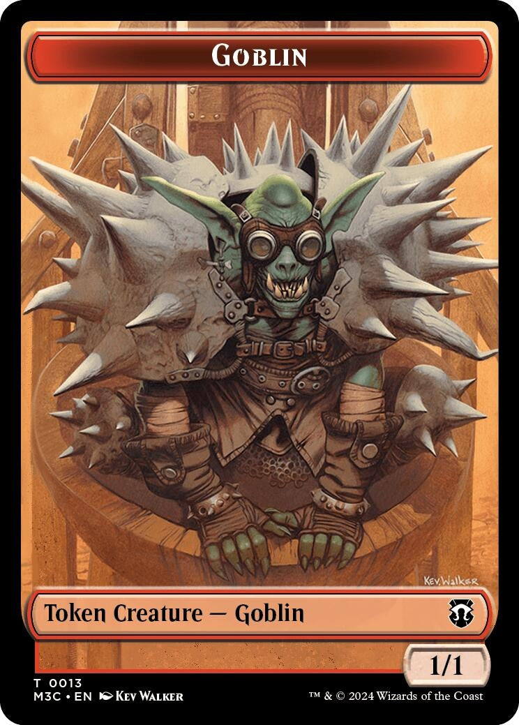Image for Goblin (Ripple Foil) // Tarmogoyf Double-Sided Token (13 // 22) (M3C) - Magic: The Gathering