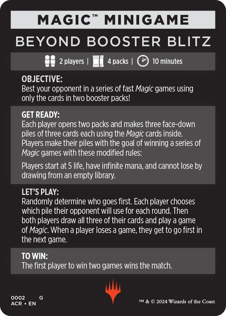 Image for Magic Minigame: Beyond Booster Blitz (2) (ACR) - Magic: The Gathering
