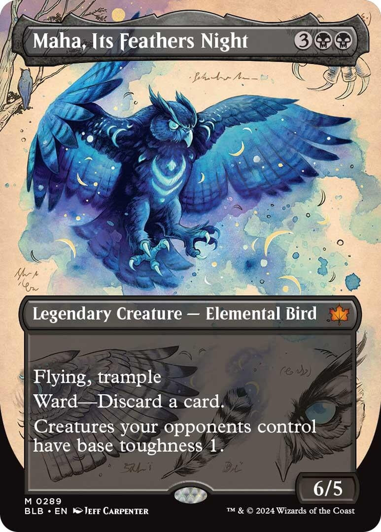 Image for Maha, Its Feathers Night (Borderless) (289) (BLB) - Magic: The Gathering