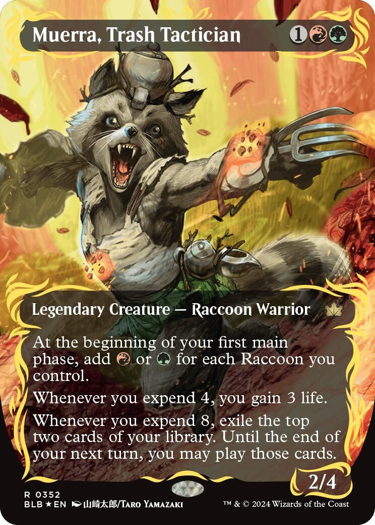 Image for Muerra, Trash Tactician (Borderless) (Raised Foil) (352) (BLB) - Magic: The Gathering