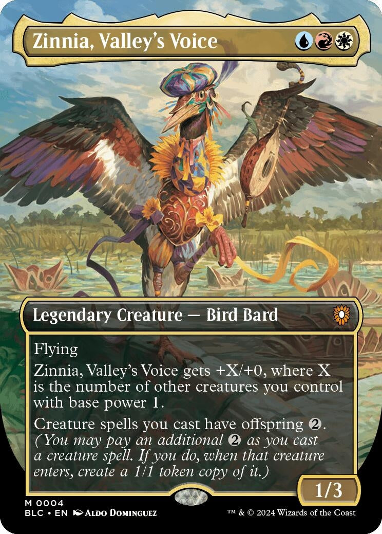 Image for Zinnia, Valley's Voice (Borderless) (4) (BLC) - Magic: The Gathering