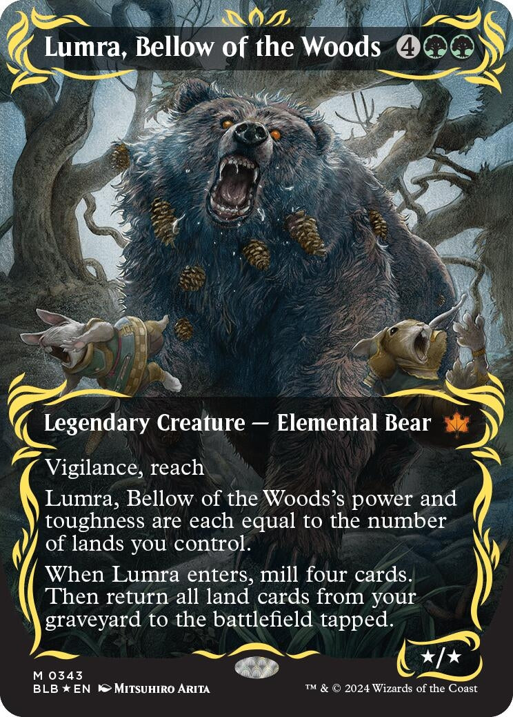 Image for Lumra, Bellow of the Woods (Borderless) (Raised Foil) (343) (BLB) - Magic: The Gathering
