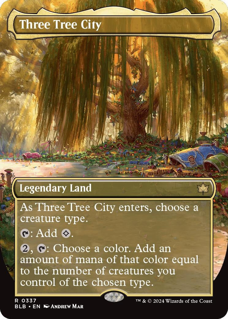 Image for Three Tree City (Borderless) (0337) (337) (BLB) - Magic: The Gathering