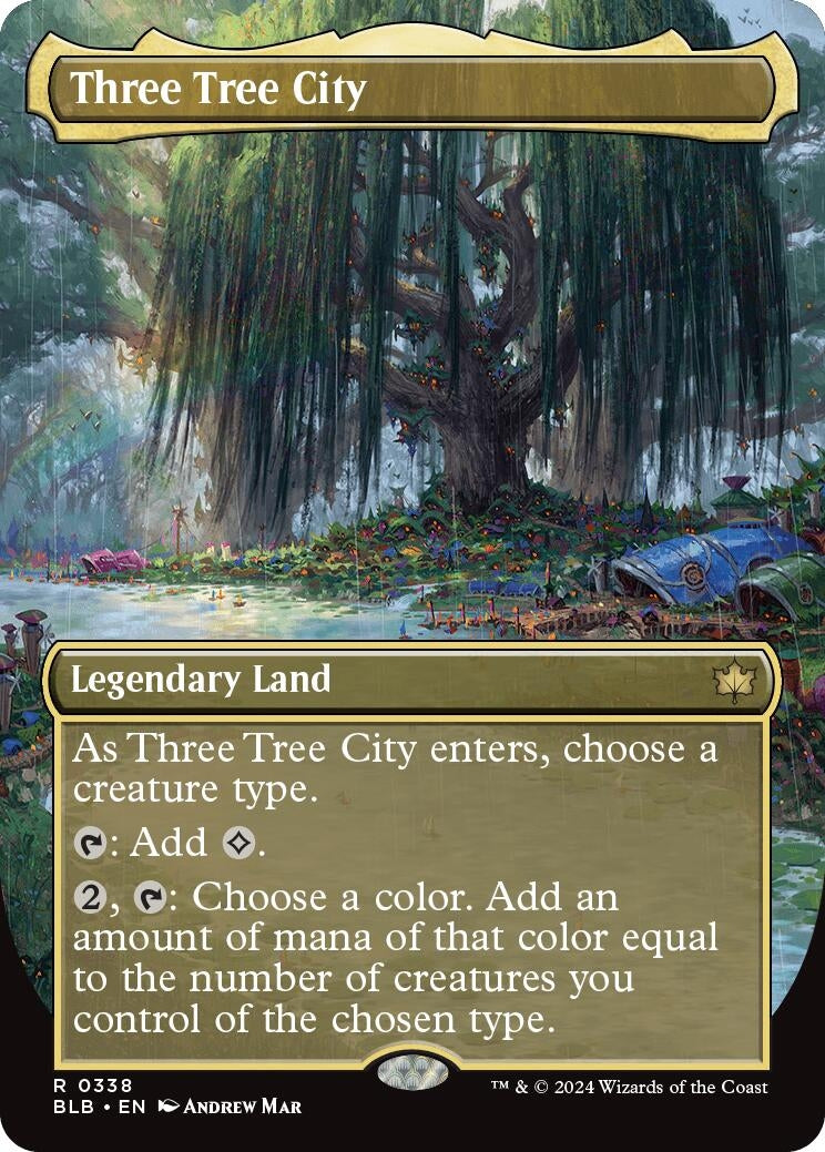 Image for Three Tree City (Borderless) (0338) (338) (BLB) - Magic: The Gathering