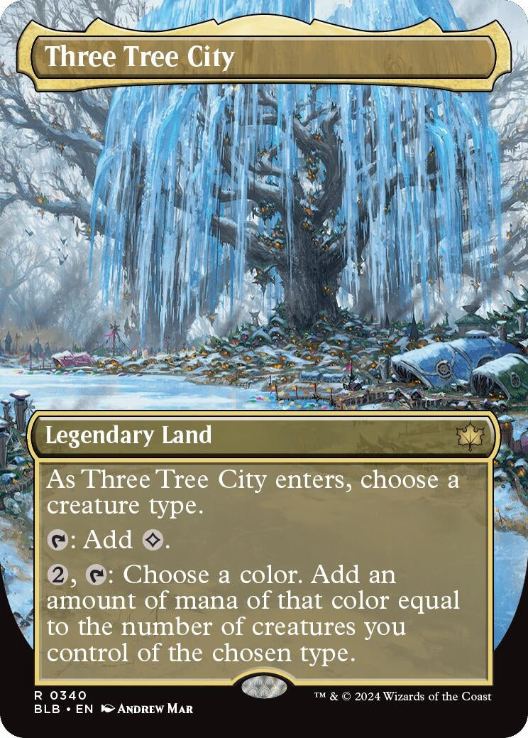 Image for Three Tree City (Borderless) (0340) (340) (BLB) - Magic: The Gathering