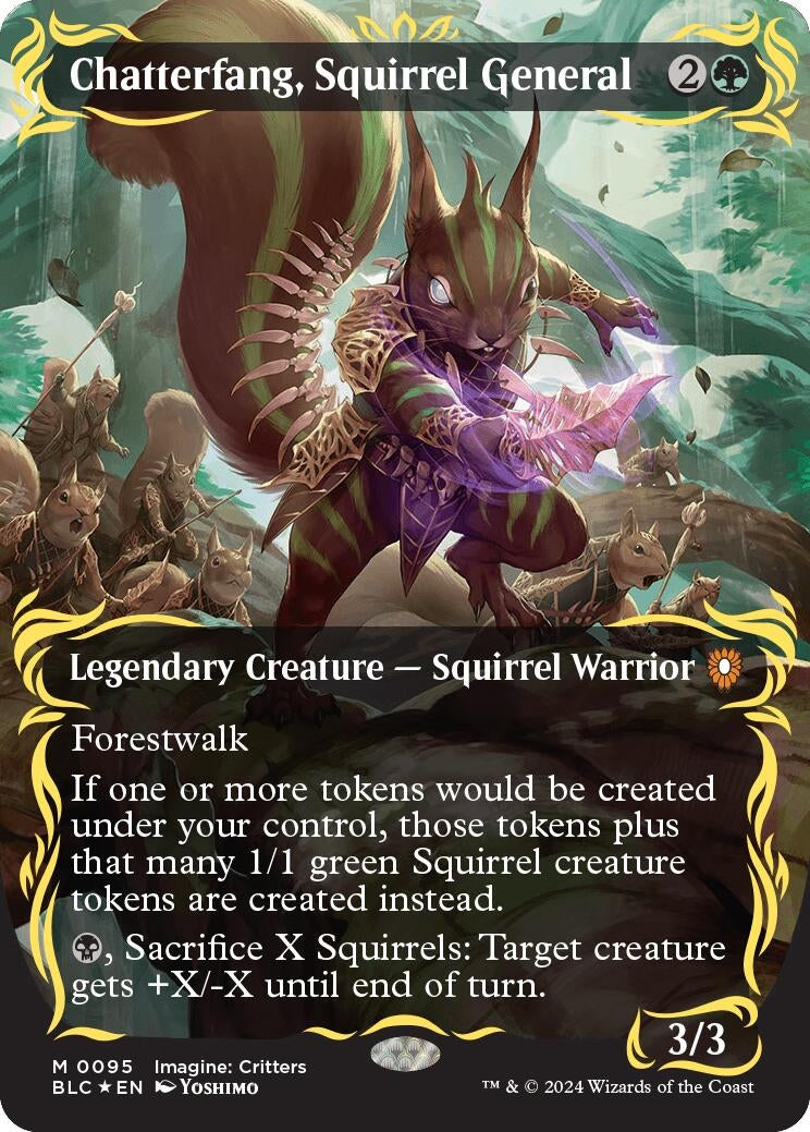 Image for Chatterfang, Squirrel General (Borderless) (Raised Foil) (95) (BLC) - Magic: The Gathering