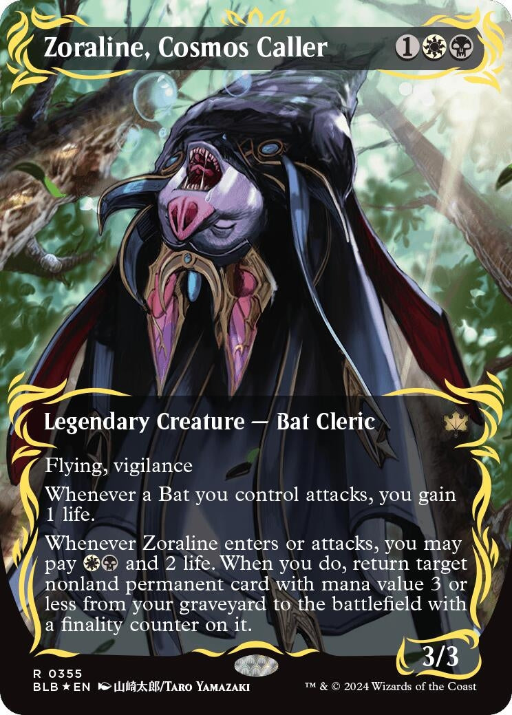 Image for Zoraline, Cosmos Caller (Borderless) (Raised Foil) (355) (BLB) - Magic: The Gathering