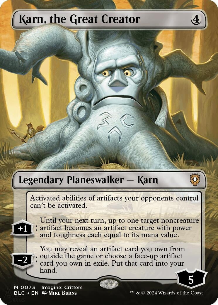 Image for Karn, the Great Creator (Borderless) (73) (BLC) - Magic: The Gathering