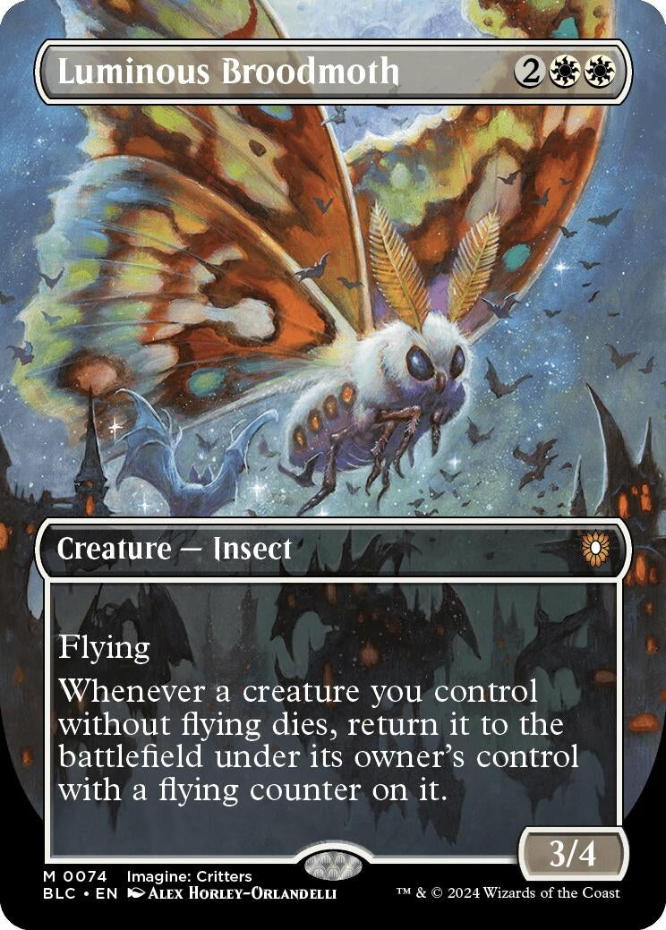 Image for Luminous Broodmoth (Borderless) (74) (BLC) - Magic: The Gathering