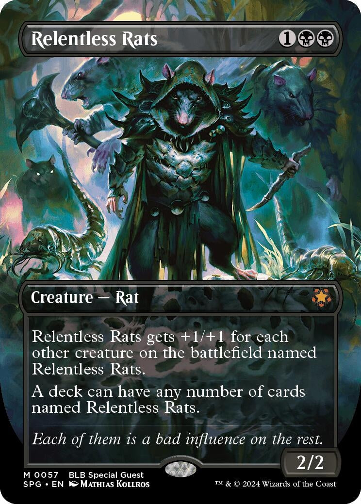 Image for Relentless Rats (Borderless) (57) (SPG) - Magic: The Gathering