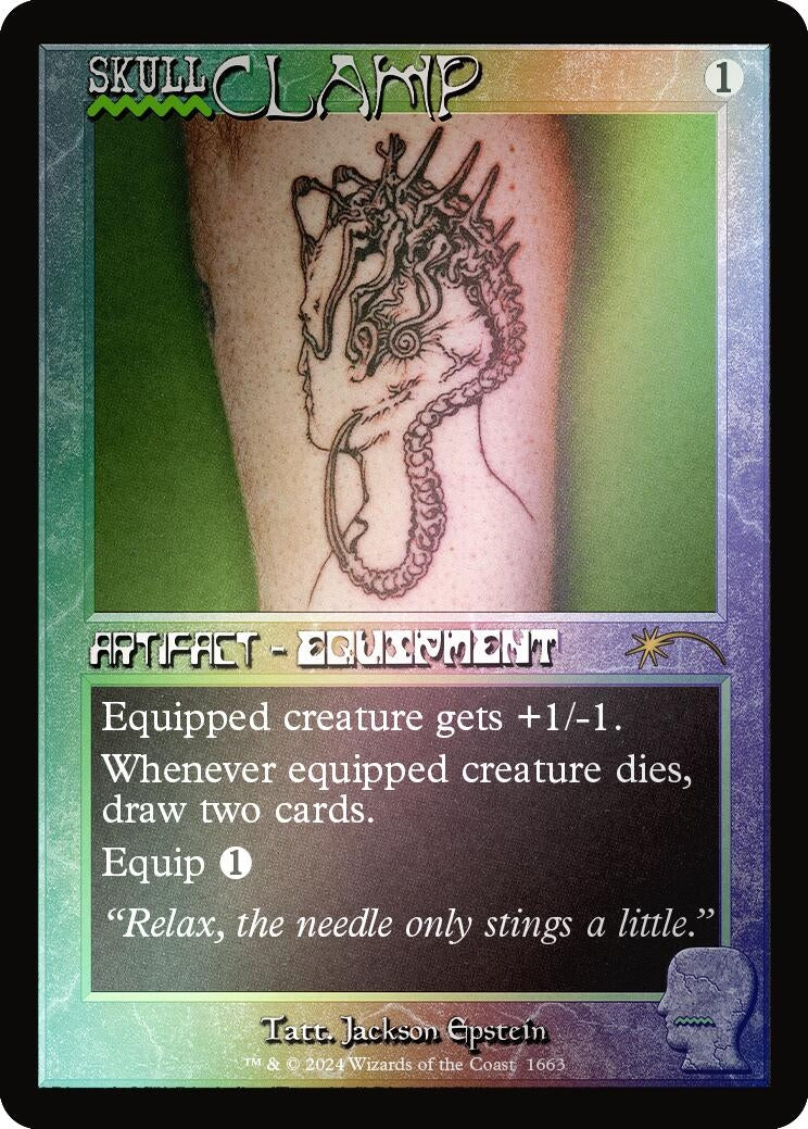 Image for Skullclamp (1663) (Rainbow Foil) (1663) (SLD) - Magic: The Gathering