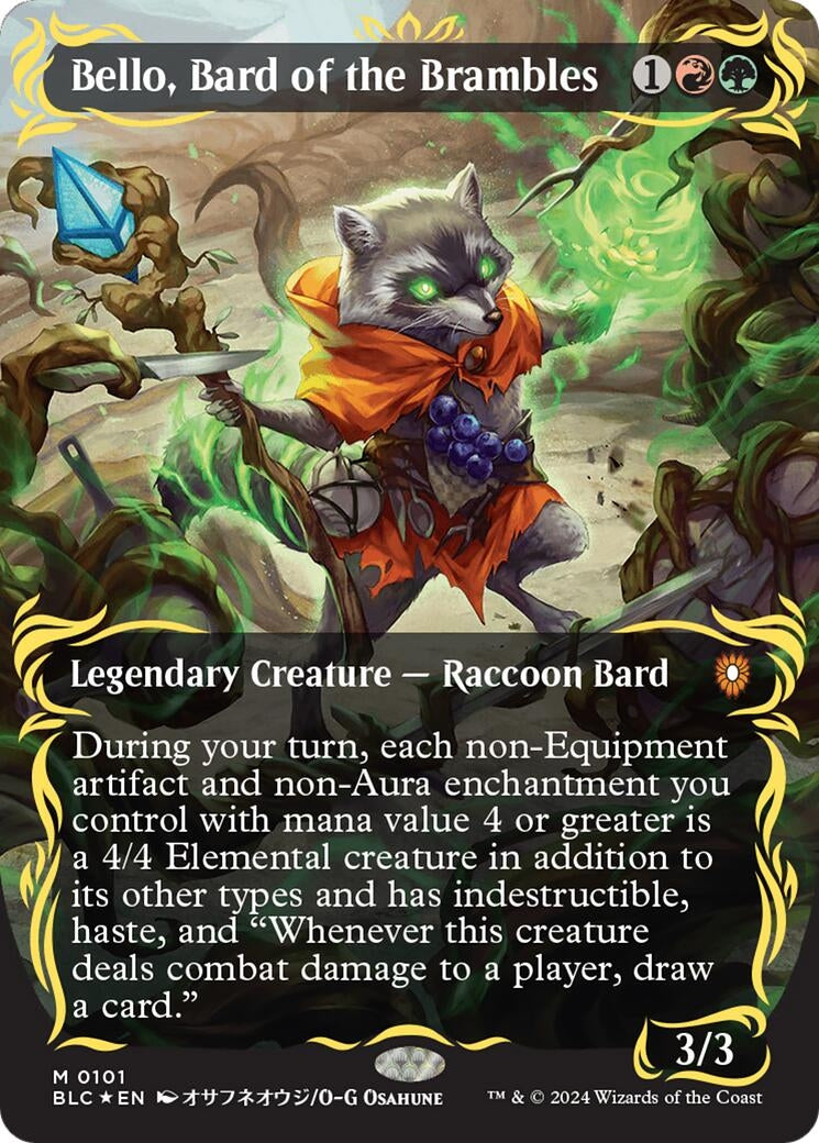 Image for Bello, Bard of the Brambles (Borderless) (Raised Foil) (101) (BLC) - Magic: The Gathering