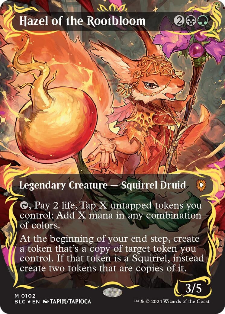 Image for Hazel of the Rootbloom (Borderless) (Raised Foil) (102) (BLC) - Magic: The Gathering