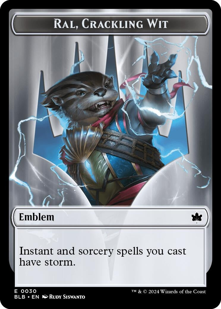 Image for Emblem - Ral, Crackling Wit (30) (BLB) - Magic: The Gathering