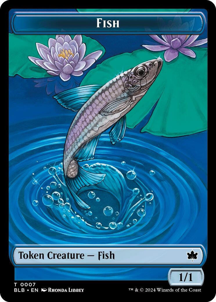 Image for Fish // Iridescent Vinelasher Double-Sided Token (7 // 12) (BLB) - Magic: The Gathering