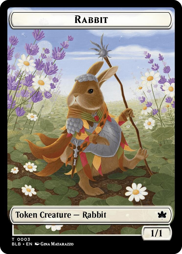 Image for Rabbit // Flowerfoot Swordmaster Double-Sided Token (3 // 1) (BLB) - Magic: The Gathering